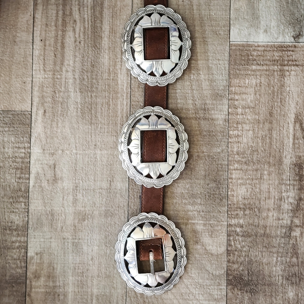 Brighton Brown Leather Sunflower Concho Belt - Picture 4 of 15